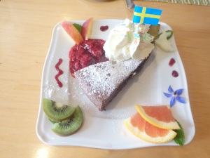 Brownie with Swedish Flag